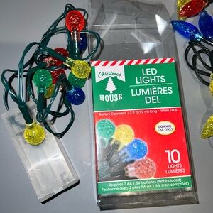 Christmas House strand battery operated indoor LED Lights ball round multi-color